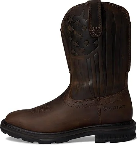 Ariat Sierra Shock Shield Patriot Work Boot Men's Boots Distressed Brown : 7 D - Medium, Leather - Image 6