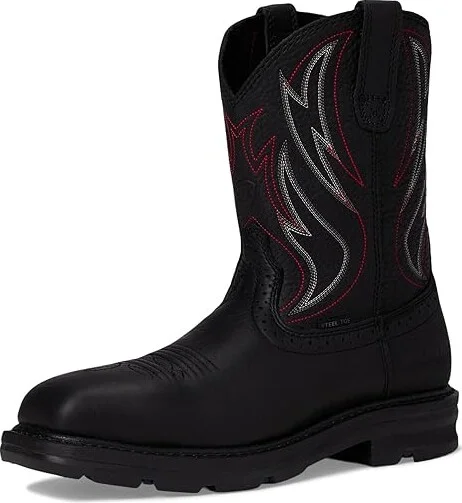 Ariat Sierra Shock Shield Steel Toe Work Boots Men's Shoes Black : 7.5 D - Medium, Leather - Image 5