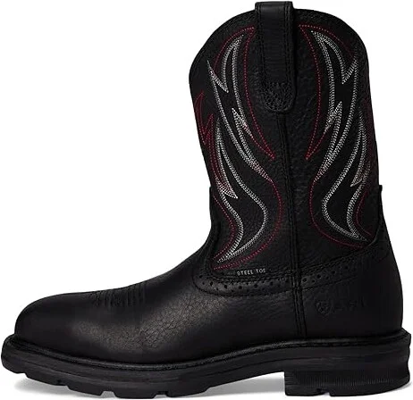 Ariat Sierra Shock Shield Steel Toe Work Boots Men's Shoes Black : 7.5 D - Medium, Leather - Image 6