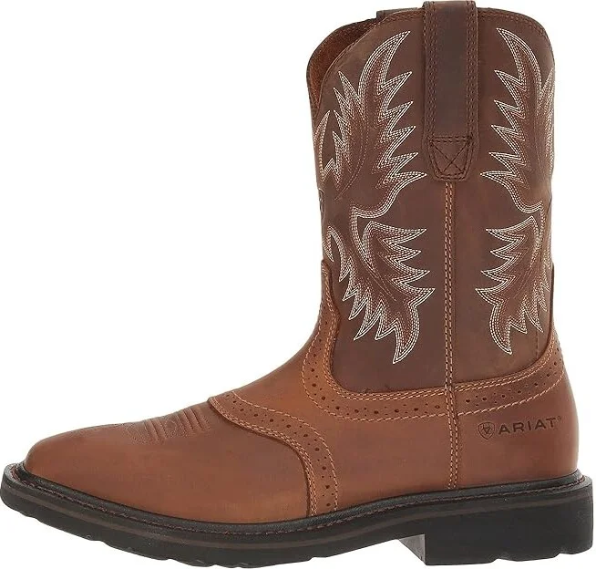 Ariat Sierra Wide Square Toe Cowboy Boots Aged Bark : 13 EE - Wide, Leather - Image 7