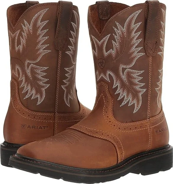 Ariat Sierra Wide Square Toe Cowboy Boots Aged Bark : 13 EE - Wide, Leather
