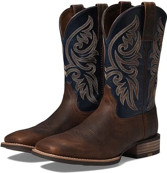 Ariat Slingshot Western Boots Men's Shoes Rowdy Rust/Dark Denim : 8 D - Medium, Leather