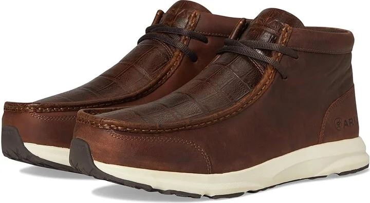 Ariat Spitfire Men's Lace-up Boots Brown Crocodile Print : 10.5 EE - Wide, Full Grain leather