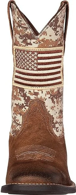 Ariat Sport Patriot Cowboy Boots Antique Mocha Suede/Sand Camo Print : 7.5 D - Medium, Canvas/Leather/Suede - Image 6