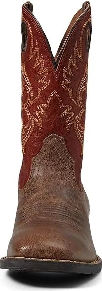 Ariat Sport Rodeo Western Boot Men's Shoes Crazy Crunch Tan/Determined Orange : 7 D - Medium, Leather - Image 2
