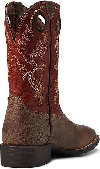 Ariat Sport Rodeo Western Boot Men's Shoes Crazy Crunch Tan/Determined Orange : 7 D - Medium, Leather - Image 4