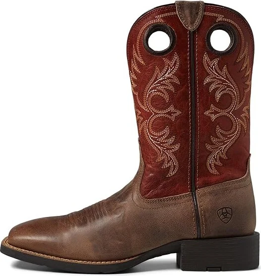 Ariat Sport Rodeo Western Boot Men's Shoes Crazy Crunch Tan/Determined Orange : 7 D - Medium, Leather - Image 5