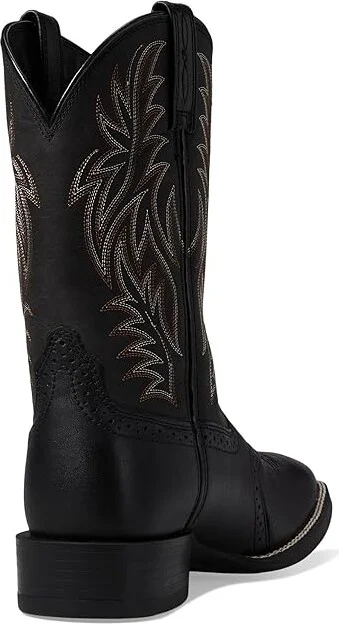 Ariat Sport Western Wide Square Toe Cowboy Boots Black Deertan/Black : 7 D - Medium, Leather - Image 5