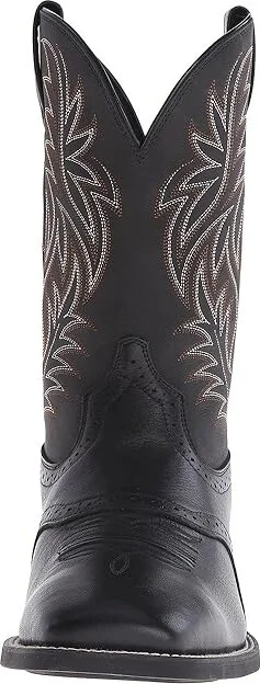 Ariat Sport Western Wide Square Toe Cowboy Boots Black Deertan/Black : 7 D - Medium, Leather - Image 6