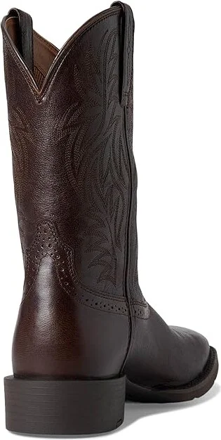 Ariat Sport Wide Square Toe Cowboy Boots Burnished Chocolate : 10 W, Leather - Image 4