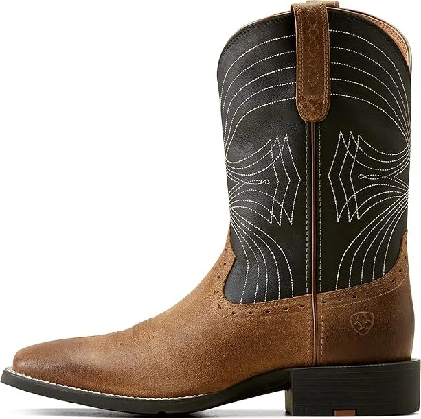 Ariat Sport Wide Square Toe Western Boots Men's Shoes Barley Brown : 7 D - Medium, Leather - Image 4