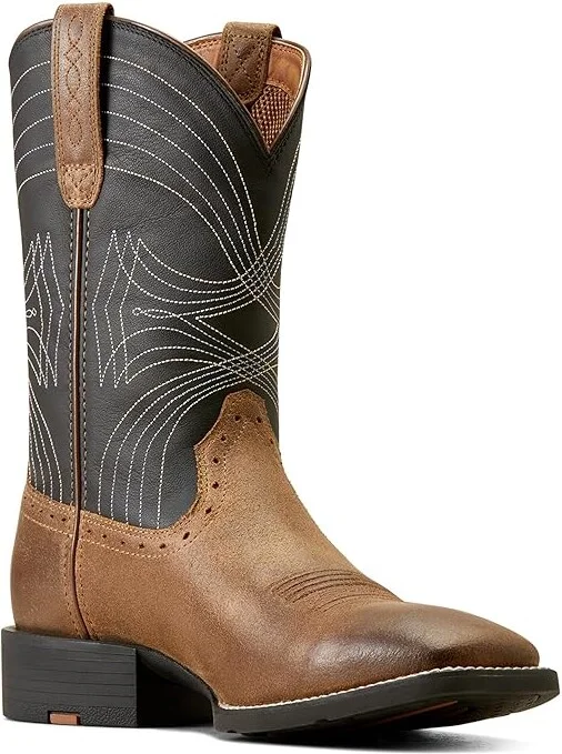 Ariat Sport Wide Square Toe Western Boots Men's Shoes Barley Brown : 7 D - Medium, Leather - Image 5