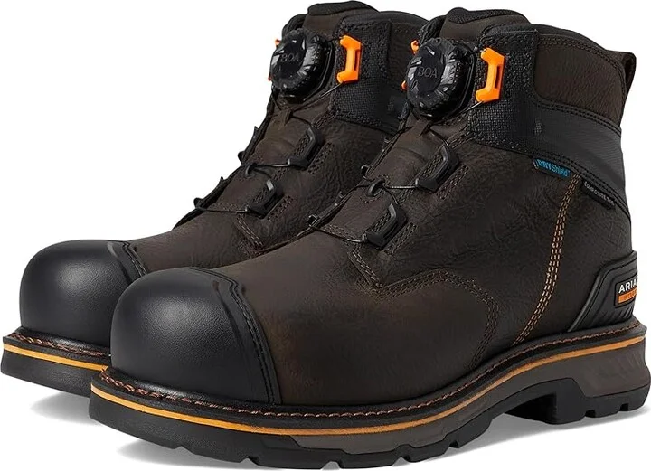 Ariat Stump Jumper 6 BOA Waterproof Composite Toe Work Boot Cowboy Boots Iron Coffee : 10 EE - Wide, Leather/Rubber