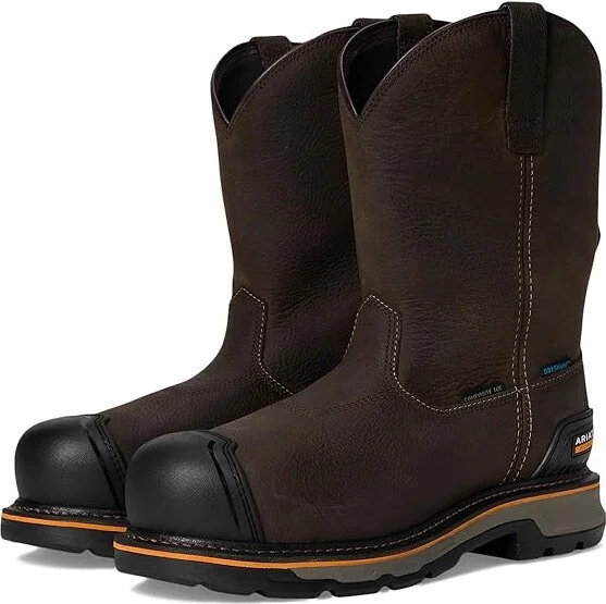 Ariat Stump Jumper Pull-On BOA Waterproof Composite Toe Work Boot Cowboy Boots Iron Coffee : 9 D - Medium, Leather