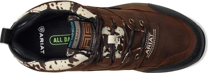 Ariat Terrain Waterproof Boot Women's Shoes Distressed Brown/Speckled Cow Print : 6 B - Medium, Leather - Image 2