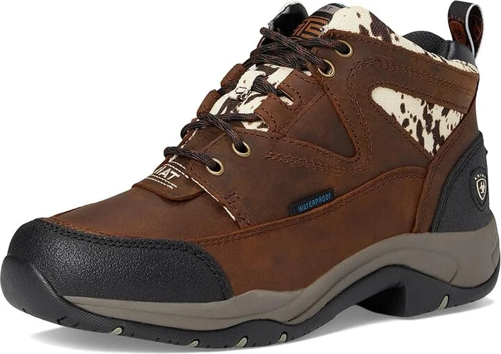 Ariat Terrain Waterproof Boot Women's Shoes Distressed Brown/Speckled Cow Print : 6 B - Medium, Leather - Image 5