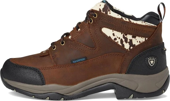 Ariat Terrain Waterproof Boot Women's Shoes Distressed Brown/Speckled Cow Print : 6 B - Medium, Leather - Image 6