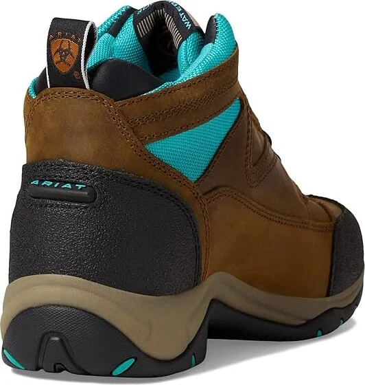 Ariat Terrain Waterproof Boot Women's Shoes Weathered Brown/Turquoise : 6 B - Medium, Leather - Image 4