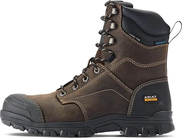 Ariat Treadfast 8 Waterproof Steel Toe Work Boot Men's Boots Dark Brown : 6 D - Medium, Leather - Image 5
