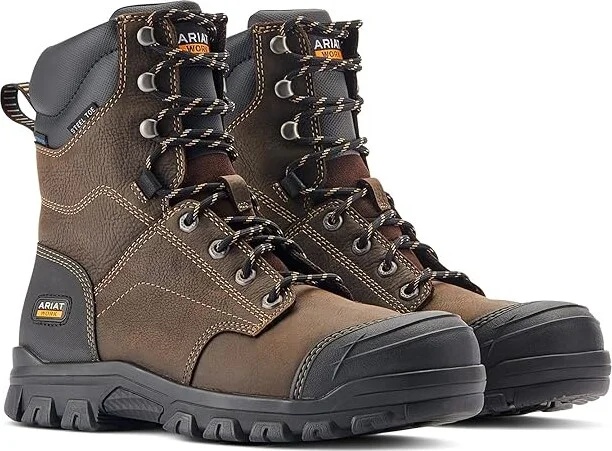 Ariat Treadfast 8 Waterproof Steel Toe Work Boot Men's Boots Dark Brown : 6 D - Medium, Leather