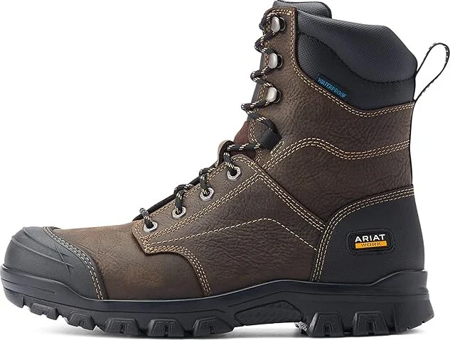 Ariat Treadfast 8 Waterproof Work Boot Men's Boots Dark Brown : 7.5 D - Medium, Leather - Image 5