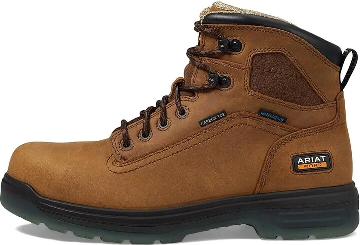 Ariat Turbo 6 Waterproof Carbon Toe Work Boot Men's Work Lace-up Boots Aged Bark : 7 D - Medium, Leather - Image 7