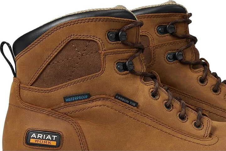 Ariat Turbo 6 Waterproof Carbon Toe Work Boot Men's Work Lace-up Boots Aged Bark : 7 D - Medium, Leather - Image 8