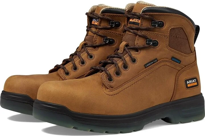 Ariat Turbo 6 Waterproof Carbon Toe Work Boot Men's Work Lace-up Boots Aged Bark : 7 D - Medium, Leather