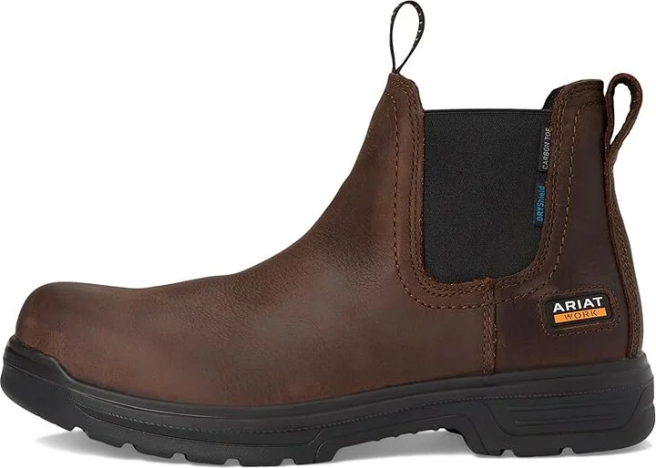 Ariat Turbo Chelsea CSA Waterproof Carbon Toe Work Boots Men's Work Boots Rich Brown : 8 EE - Wide, Synthetic - Image 6