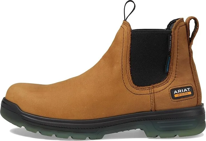 Ariat Turbo Chelsea Waterproof Carbon Toe EH Men's Work Pull-on Boots Aged Bark : 7.5 D - Medium, Leather - Image 7