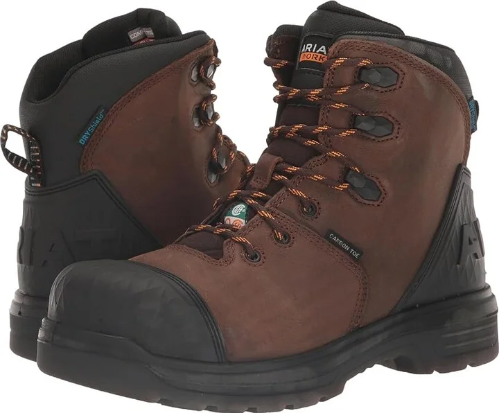 Ariat Turbo Outlaw 6 CSA Waterproof Carbon Toe Work Boots Men's Shoes Rich Brown : 6.5 D - Medium, Leather