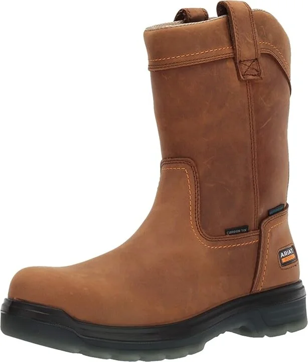Ariat Turbo Pull-On Carbon Toe Waterproof Men's Work Pull-on Boots Aged Bark : 7 D - Medium, Leather - Image 2
