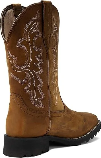 Ariat Unbridled Rancher Waterproof Western Boot Women's Shoes Oily Distressed Tan : 7 B - Medium, Leather - Image 4