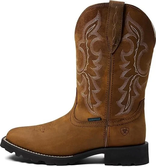 Ariat Unbridled Rancher Waterproof Western Boot Women's Shoes Oily Distressed Tan : 7 B - Medium, Leather - Image 5