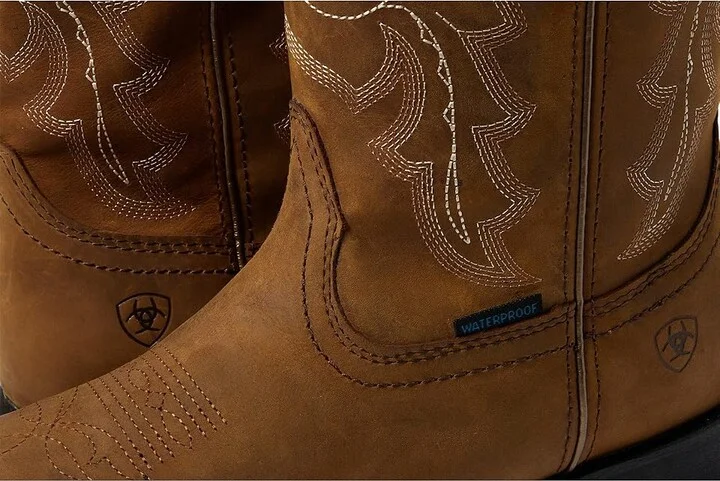 Ariat Unbridled Rancher Waterproof Western Boot Women's Shoes Oily Distressed Tan : 7 B - Medium, Leather - Image 6