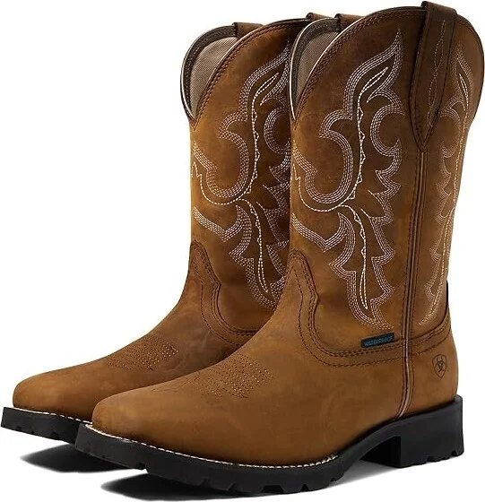 Ariat Unbridled Rancher Waterproof Western Boot Women's Shoes Oily Distressed Tan : 7 B - Medium, Leather
