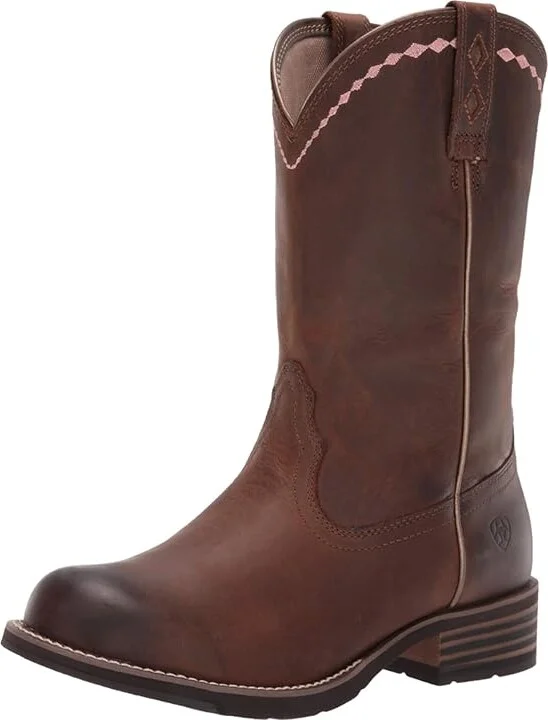 Ariat Unbridled Roper Cowboy Women's Boots Distressed Brown : 5.5 B - Medium, Leather - Image 2