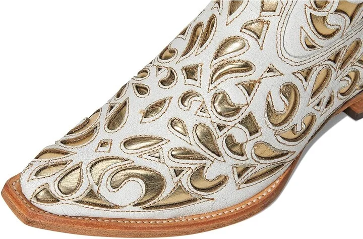 Ariat Valentina Western Women's Boots Cowboy Women's Boots Classic Alabaster/Gold : 6 B - Medium, Leather - Image 2