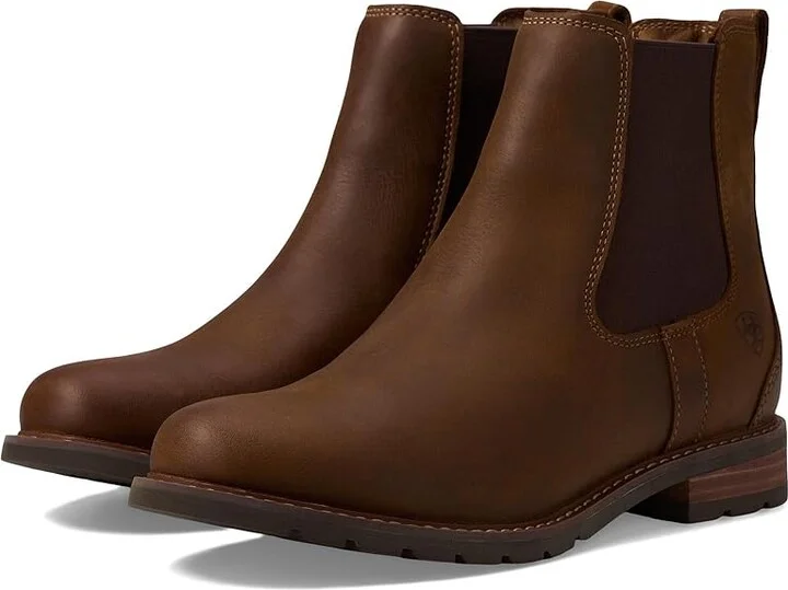 Ariat Wexford Waterproof Chelsea Boot Women's Pull-on Boots Weathered Brown : 5.5 B - Medium, Leather