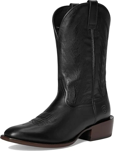 Ariat Willie Western Boots Cowboy Boots Midnight Black : 8.5 EE - Wide, Leather - Image 5