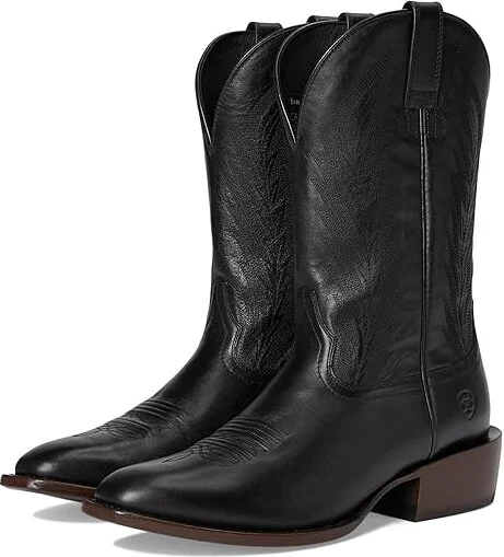Ariat Willie Western Boots Cowboy Boots Midnight Black : 8.5 EE - Wide, Leather