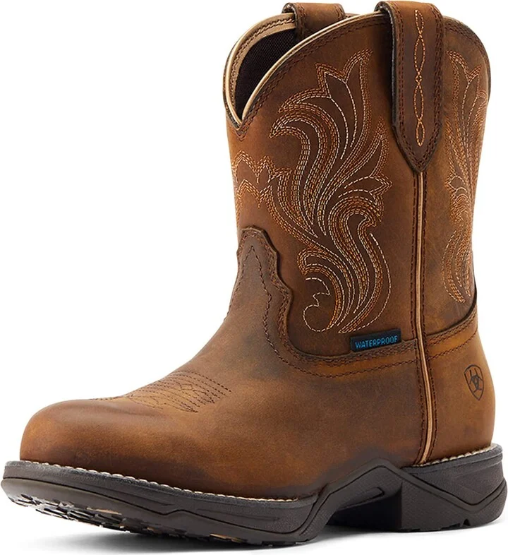 ARIAT Women’s Anthem Round Toe Shortie Waterproof Western Boot