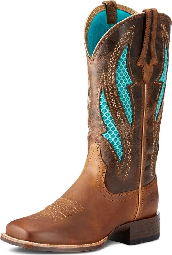 ARIAT Women’s Square Toe VentTek Ultra Cowgirl Boots – Leather Performance Boot