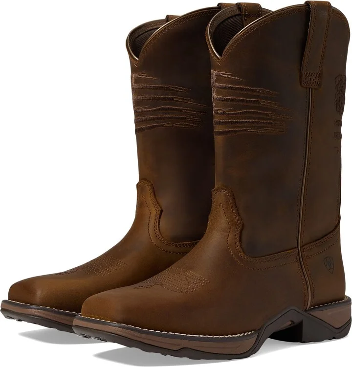 ARIAT Womens Anthem Patriot Western Boot Distressed Brown 10