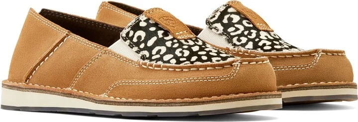 Cream Cheetah Hair on/Dark Tan Suede