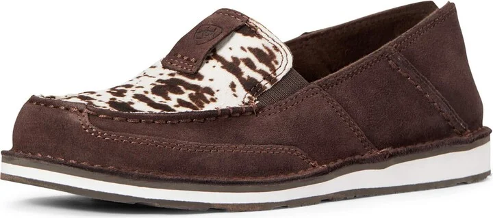 ARIAT Womens Cruiser Chocolate Chip Suede/Spotted Hair On 7