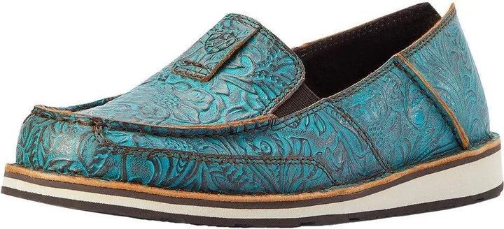 Brushed Turquoise Floral Emboss