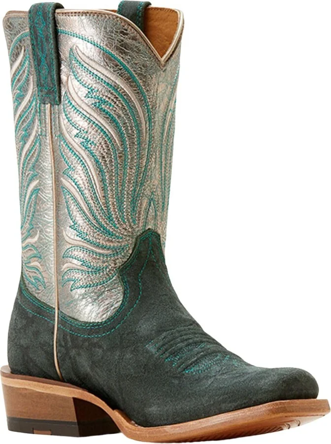 Mint Elephant Print/Pewter Shine