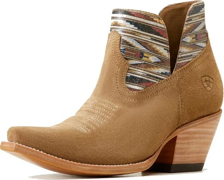 ARIAT Women's Hazel Chimayo Western Boot - Dijon Roughout/Santa Fe Mustard