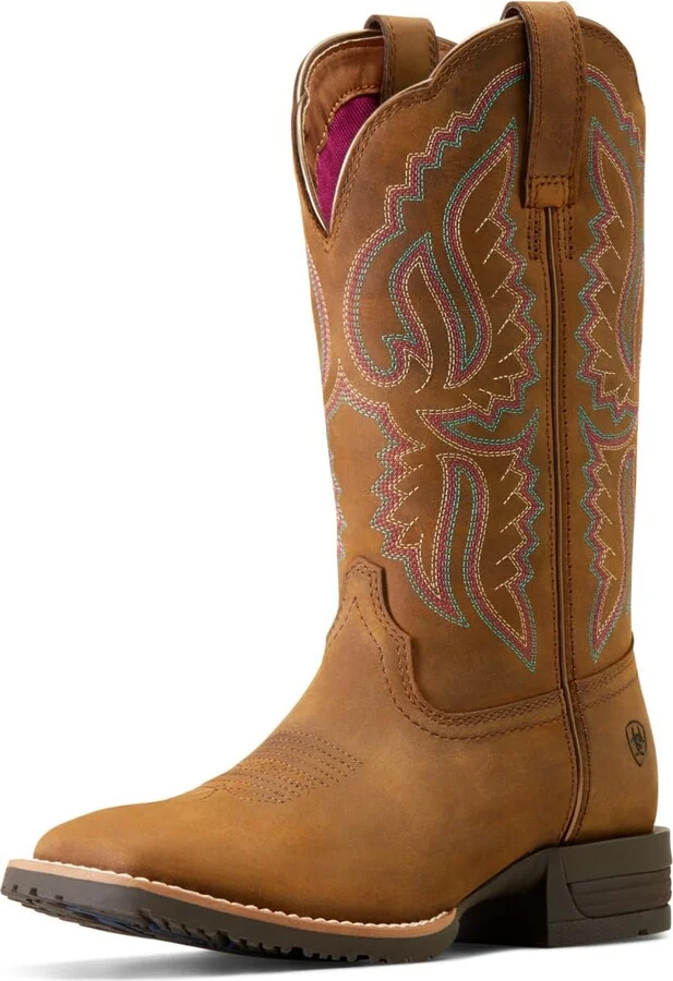 ARIAT Women's Hybrid Ranchwork Western Boot - Distressed Tan